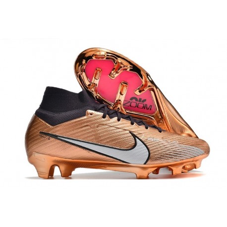 Nike Air Zoom Mercurial Superfly IX Elite FG Mbappe Cuivre Métallique