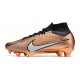Nike Air Zoom Mercurial Superfly IX Elite FG Mbappe Cuivre Métallique