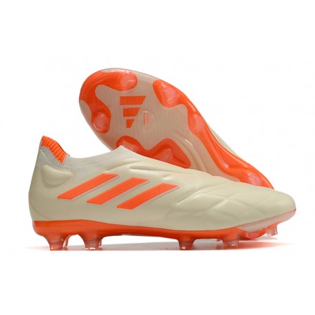 Crampon adidas Copa Pure + FG Blanc Cassé Orange Solaire Equipe