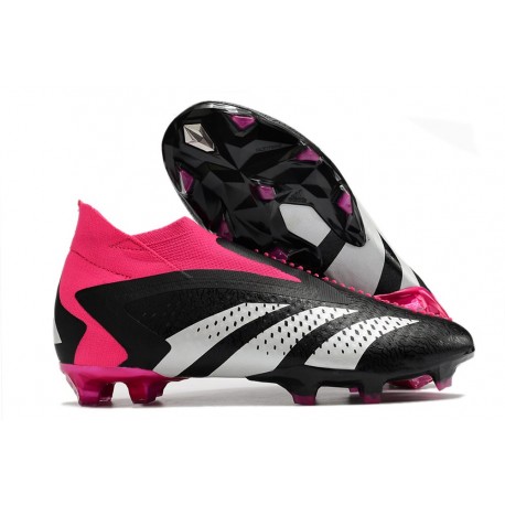 Crampons adidas Predator Accuarcy+ FG Noir Blanc Rose Equipe Choc
