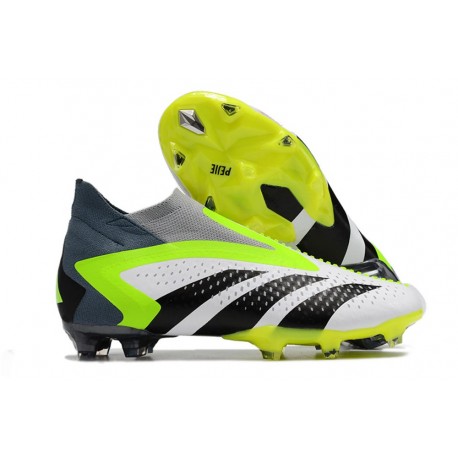 Crampons adidas Predator Accuarcy+ FG Blanc Noir Citron Lucide