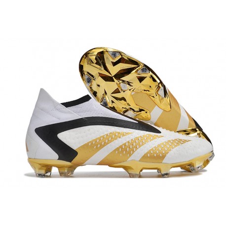 Crampons adidas Predator Accuarcy+ FG Blanc Or Noir