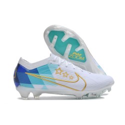 Nike Zoom Mercurial Vapor 15 Elite FG Nouvelles Blanc Bleu Or