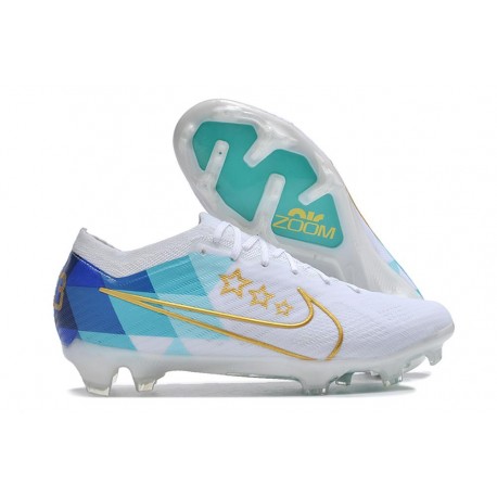 Nike Zoom Mercurial Vapor 15 Elite FG Nouvelles Blanc Bleu Or