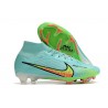 Crampons Nike Air Zoom Mercurial Superfly IX Elite FG Bleu Jaune