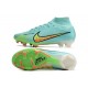 Crampons Nike Air Zoom Mercurial Superfly IX Elite FG Bleu Jaune