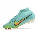 Crampons Nike Air Zoom Mercurial Superfly IX Elite FG Bleu Jaune