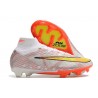 Nike Air Zoom Mercurial Superfly IX Elite FG Blanc Orange Argent