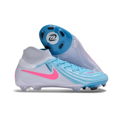 Chaussure Nike Phantom Luna II Elite FG Bleu Blanc Rose
