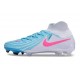 Chaussure Nike Phantom Luna II Elite FG Bleu Blanc Rose
