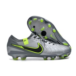 Nike Tiempo Legend 10 Elite FG Crampon Gris Noir Vert