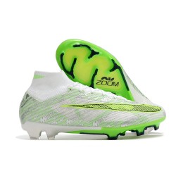Crampons Nike Air Zoom Mercurial Superfly IX Elite FG Blanc Vert