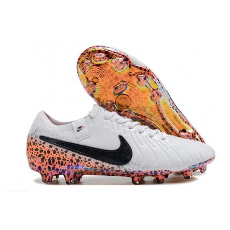 Nike Tiempo Legend 10 Elite FG Crampon Blanc Noir Orange