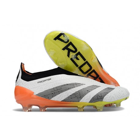 Crampon adidas Predator Elite LL Elite FG Blanc Noir Orange