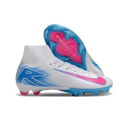 Crampon Nike Mercurial Superfly X Elite FG Blanc Bleu Rose