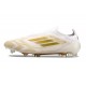 Crampon adidas F50 Elite Sans Lacets FG Day Spark - Blanc Doré