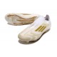 Crampon adidas F50 Elite Sans Lacets FG Day Spark - Blanc Doré