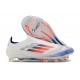 Crampon adidas F50 Elite Sans Lacets FG Advancement - Blanc Bleu Rouge 