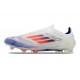 Crampon adidas F50 Elite Sans Lacets FG Advancement - Blanc Bleu Rouge 
