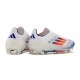 Crampon adidas F50 Elite Sans Lacets FG Advancement - Blanc Bleu Rouge 