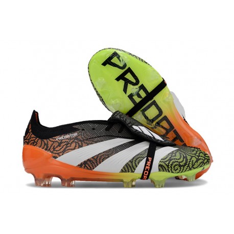 adidas Predator Elite Foldover Tongue FG Noir Blanc Orange Vert