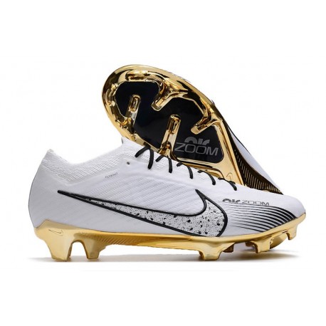 Chaussure Nike Zoom Mercurial Vapor 15 Elite FG Blanc Or