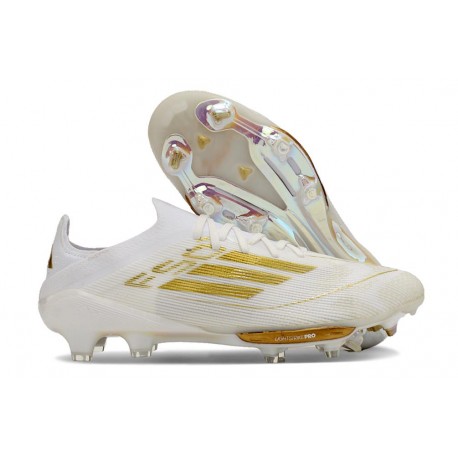 Chaussure de Foot adidas f50+ Elite FG Day Spark - Blanc Doré
