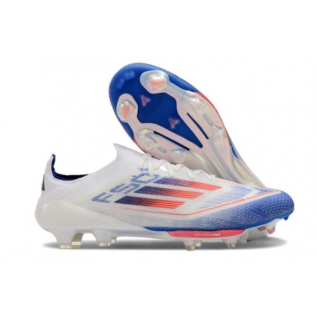 Chaussure de Foot adidas f50+ Elite FG Advancement - Blanc Bleu Rouge 
