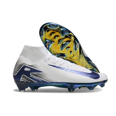 Crampon Nike Mercurial Superfly X Elite FG Blanc Bleu