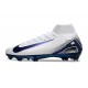 Crampon Nike Mercurial Superfly X Elite FG Blanc Bleu
