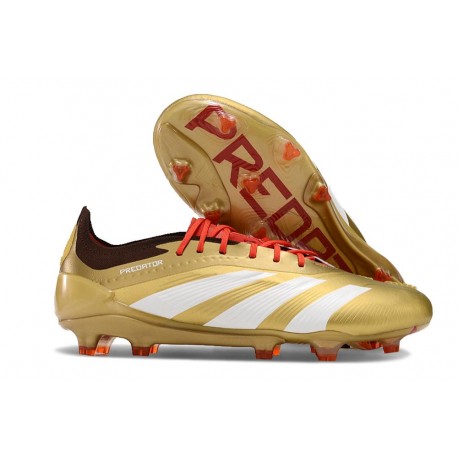 adidas Predator Elite FG Chaussure Or Rouge Blanc