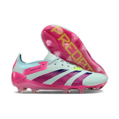 adidas Predator Elite FG Chaussure Bleu Très Pâle Rose Lucide Jaune Semi Solaire