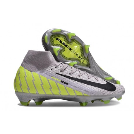 Nike Air Zoom Mercurial Superfly 10 Elite FG Gris Noir Vert