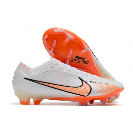 Chaussure Nike Zoom Mercurial Vapor 15 Elite FG Blanc Orange
