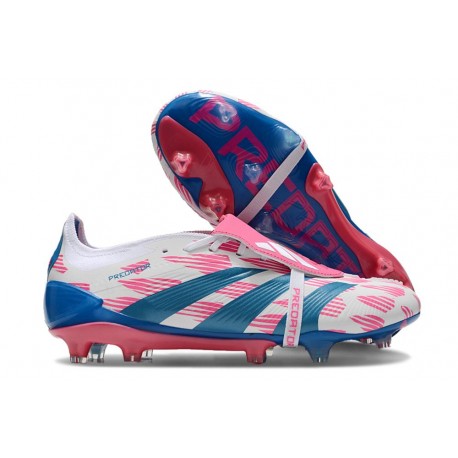 Crampon adidas Predator Elite FT FG Blanc Ftwr Bleu Solaire Rose Solaire