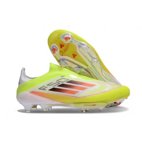 adidas f50 + Sans Lacets FG Neuf Jaune Noir