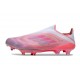 adidas f50 + Sans Lacets FG Neuf Rose Blanc