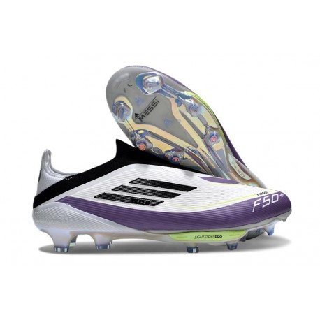 adidas f50 + Sans Lacets FG Neuf X Messi Blanc Ftwr Noir Violet Uni