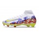 Nike Air Zoom Mercurial Superfly X Elite FG Blanc Jaune Violet
