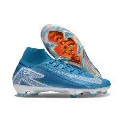 Nike Air Zoom Mercurial Superfly X Elite FG Bleu Blanc