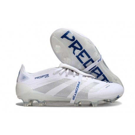 adidas Predator Elite Tongue FG Blanc Argent Métallique Royal Vif