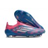 Crampon adidas F50 Elite Sans Lacets FG Bleu Solaire Blanc Ftwr Rose