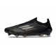 Crampon adidas F50 Elite Sans Lacets FG Noir Argenté Doré