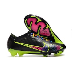 Chaussure Nike Zoom Mercurial Vapor 15 Elite FG Noir Rose Vert