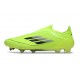 Crampon adidas F50 Elite Sans Lacets FG Volt Noir