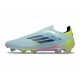 Crampon adidas F50 Elite Sans Lacets FG Bleu Noir Jaune