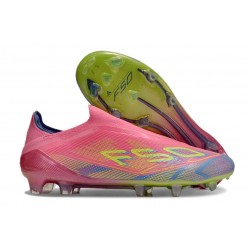 Crampon adidas F50 Elite Sans Lacets FG Rose Jaune Violet