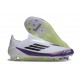 adidas F50 Elite Sans Lacets FG X Messi Blanc Ftwr Noir Violet Uni