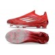 Crampon adidas F50 Elite Sans Lacets FG Rouge Argent