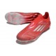Crampon adidas F50 Elite Sans Lacets FG Rouge Argent